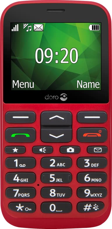 Doro 1375 mobiltelefon (röd) - Enbart 2G
