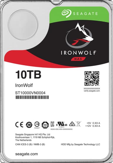 Seagate IronWolf  3.5" intern HDD för NAS (10 TB)