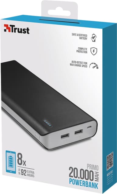 Trust Primo 20,000 mAh powerbank (svart)