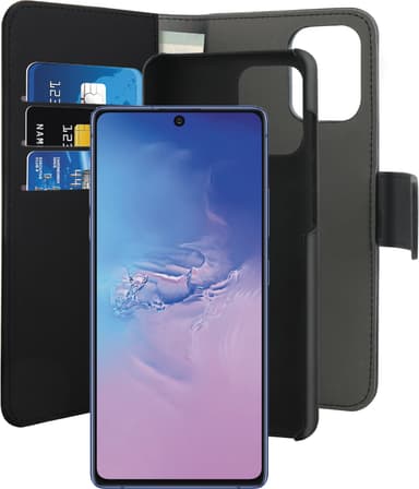 Puro 2-i-1 plånboksfodral för Samsung Galaxy S10 Lite (svart)