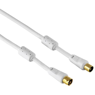 HAMA Kabel Antenn 95dB Ferrit Guld Vit 3m