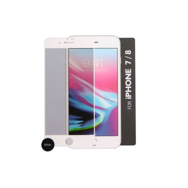 GEAR Härdat Glas 3D Gum Full Cover Vit iPhone7/8 Incl. Monteringsram