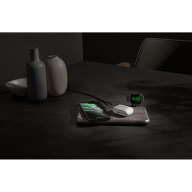 ZENS Dual Bordsladdare  QI Liberty 16 coils 2x15W Fabric Surface (Apple & Samsung QC)