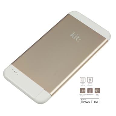 KIT Powerbank 4100mAh MFI Lightning 2,1A Guld