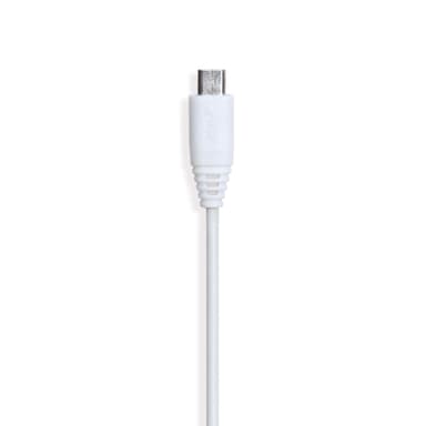 GEAR Laddkabel MicroUSB 0.3m Vit Rund Kabel
