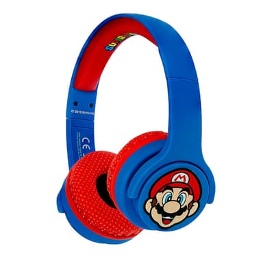SUPER MARIO Hörlur Junior Bluetooth On-Ear 85dB Trådlös Blå Mario Icon