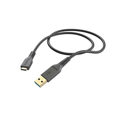 HAMA Synkkabel USB-C USB-3.1A 0.75m Svart Guldpläterad kontakt