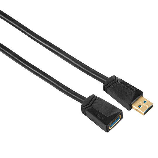 HAMA Kabel USB 3.0 Förlängning Guld Svart 1.8m