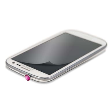 WHITE-DIAMONDS 3,5mm PIN Rosa inkl Sams.S3 glitterskärmskydd
