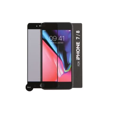 GEAR Härdat Glas 3D Gum Full Cover Svart iPhone7/8 Incl. Monteringsram