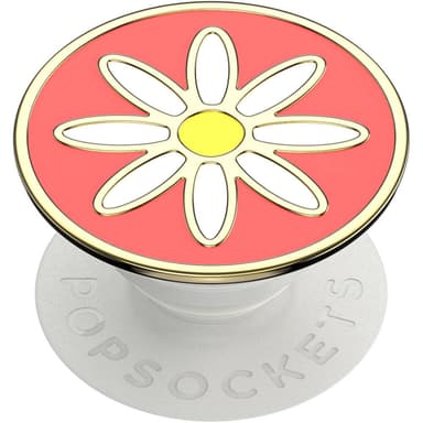 POPSOCKETS Enamel Quaint Daisy Coral Avtagbart Grip med Ställfunktion Premium
