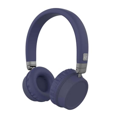 KITSOUND Hörlur Harlem On-Ear Trådlös Blå Mic