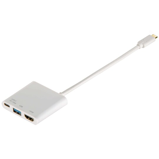HAMA Adapter Multiport-USB-C HDMI USB-A USB-C Guld Vit