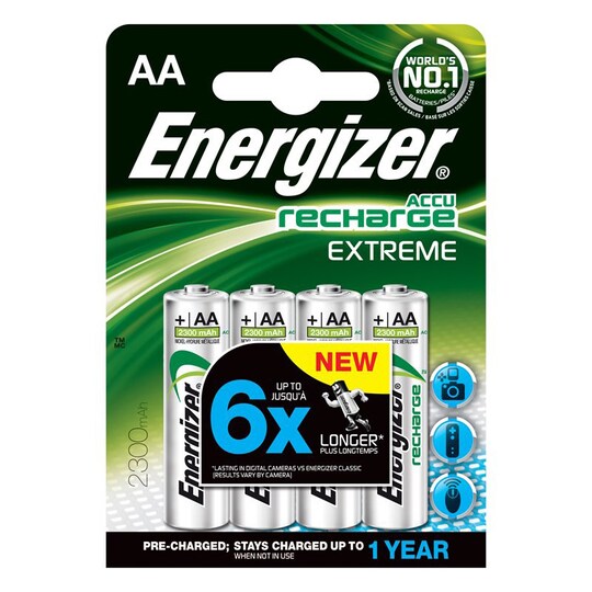 Energizer AA LR6 uppladdningsbara batterier 4-pack
