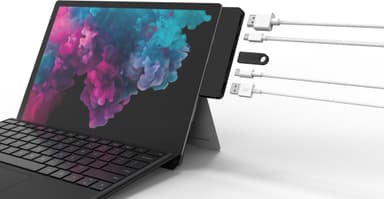 Hyperdrive 5-i-2-hubb för Surface Pro 4/5/6 (svart)