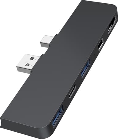 Hyperdrive 5-i-2-hubb för Surface Pro 4/5/6 (svart)
