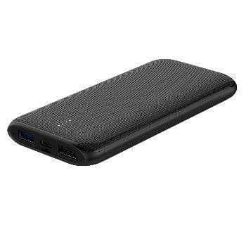 NÖRDIC PRBK-N1002 Powerbank 10000mAh snabb laddning med Power Delivery och Quick Charger QC3.0 18W med USB C input output och2x USB A output Li-ion Polymer svart