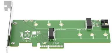 Maiwo KT015 M.2 SSD 2240,2260,2280  M-Key adapter till PCIe X4 samt 1XM.2 SSD 2240,2260,2280  B-Key adapter till SATA