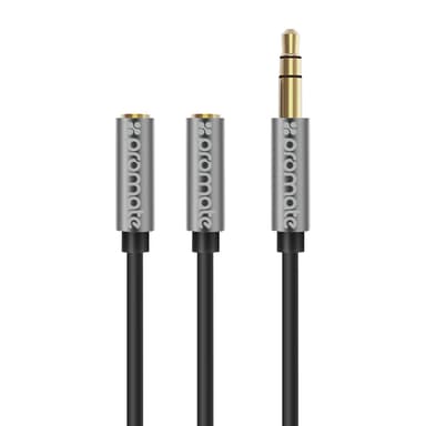 Promate AUXKIT universal stereo-ljudkabel, stereo Y- splitter och stereo ljudkabel förlängare 3 I 1 kit 1m svart