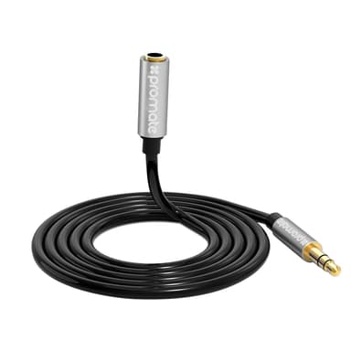 Promate AUXKIT universal stereo-ljudkabel, stereo Y- splitter och stereo ljudkabel förlängare 3 I 1 kit 1m svart