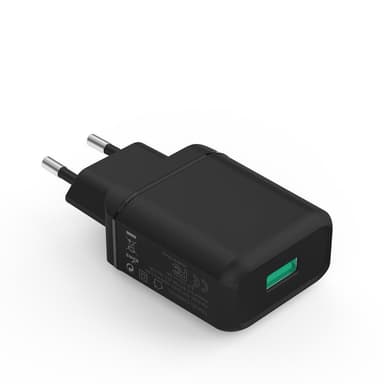 NÖRDIC USBA-N1004 USB A 18W Quick charger 3.0 svart