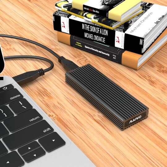 Maiwo K1687S Aluminium M.2 SATA SSD till USB C GEN2 10Gbps extern Lagringskabinett B-Key och B&M-Key support UASP, TRIM och 6Gbps SATAII