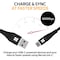PROMATE 1,2m USB C till USB A för 3A laddning och synkning med super slim design och nylontextil kabel