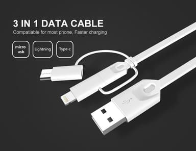 Mcdodo CA 1090, 3 i 1 USB A till USB C, Lightning och Micro Mcdodo CA 1090, 3 i 1 USB A till USB C, Lightning och Micro