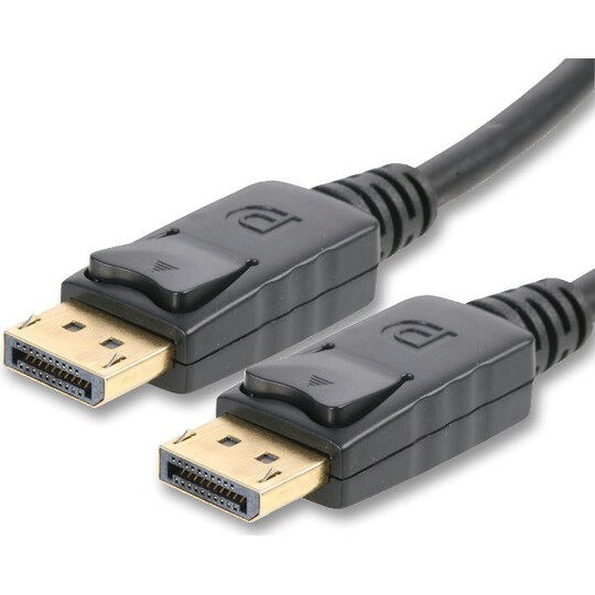 NÖRDIC Displayport till Displayport kabel ver 1.2 UHD 4Kx2K i 60Hz 21,6Gbps dubbelskärmad 1,5m Ren koppar 99,99%