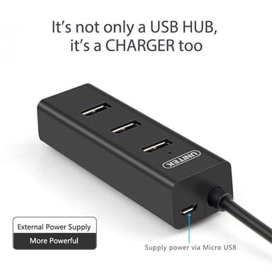 UNITEK Y-3089 Superspeed USB A 5Gbps hubb med 4 portar