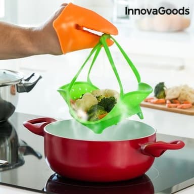 Hopfällbar ångkokare i silikon innovagoods kitchen foodies
