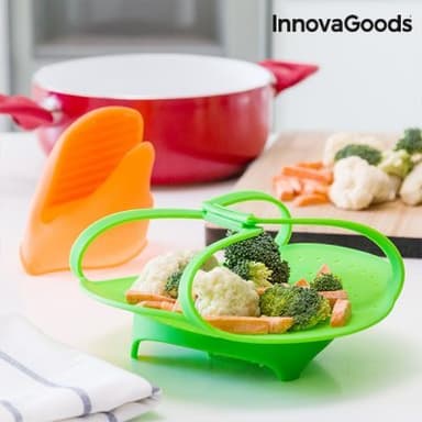 Hopfällbar ångkokare i silikon innovagoods kitchen foodies