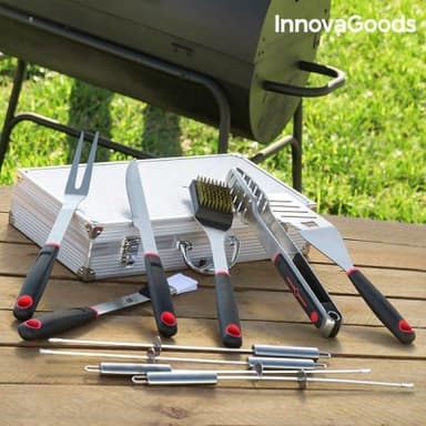 Väska med professionella grilltillbehör innovagoods (11 delar)