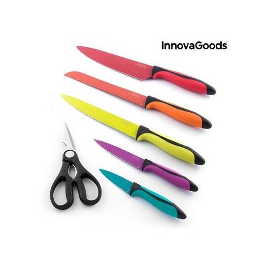 Set of ceramic knives and scissors swiss-q fashion innovagoods (6 pieces)