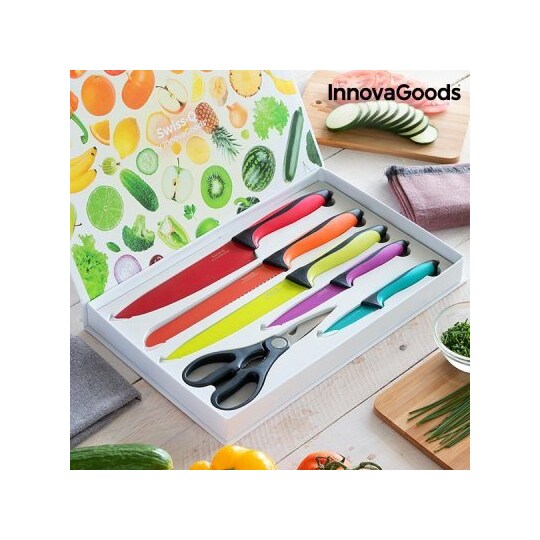 Set of ceramic knives and scissors swiss-q fashion innovagoods (6 pieces)