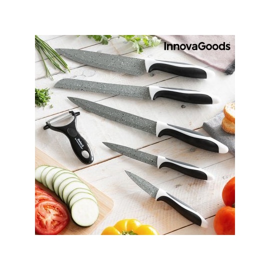 Innovagoods swiss-q stone knife and peeler set (6 pieces)