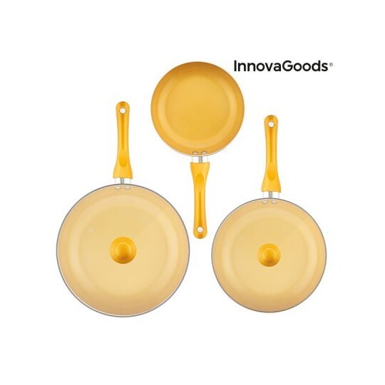 Innovagoods golden-effect pan set (5 pieces)