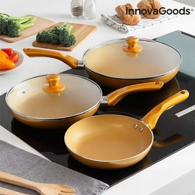 Innovagoods golden-effect pan set (5 pieces)
