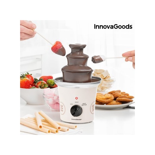 Innovagoods sweet & pop times chocolate fountain  70w white steel