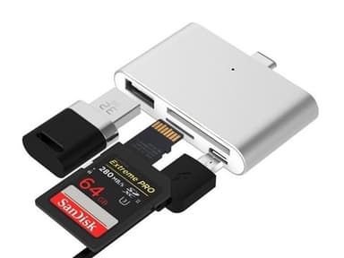 USB Typ-C  smart läsare / adapter för microSD, SD, USB, USB Micro