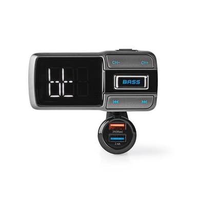 Nedis FM-sändare för bil med bluetooth 2xUSB 3.0 A/2.4 A