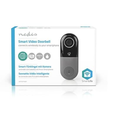 Smart dörrklocka med kamera och Wi-Fi /appstyrd/ microSD-fack/ HD 720p