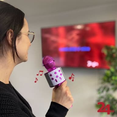 Karaokemikrofon Bluetooth Rosa