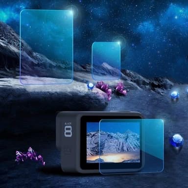 GoPro HERO8 Black Lins+ LCD Displayfilm i Tempererat Glas