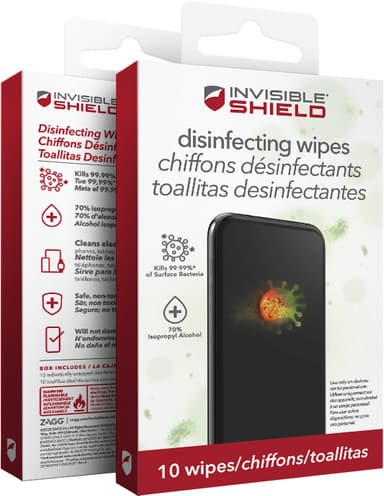 Zagg antimikrobiella våtservetter (10-pack)