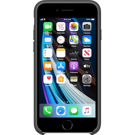 iPhone SE Gen. 2 läderfodral (svart)