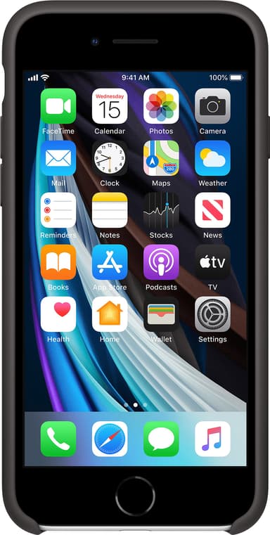 iPhone SE Gen. 2 silikonskal (svart)
