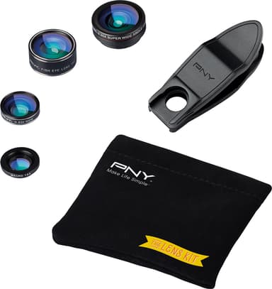 PNY 4-i-1 objektiv kit för smartphones (svart)