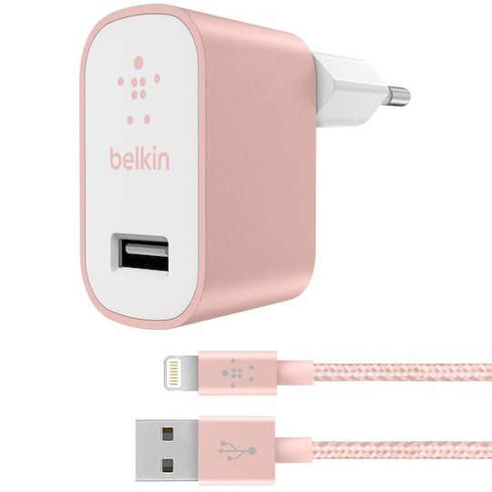 Belkin Mixit laddare + Lightning kabel (rosa guld)