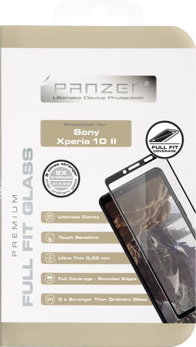 Panzer Full-Fit Sony Xperia 10 II skärmskydd (svart)